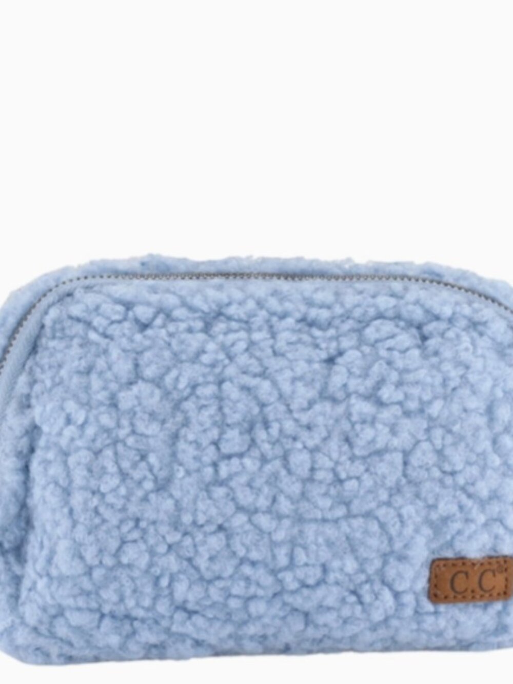 C.C Belt Bag Fanny Pack Blue Sherpa Faux Fur